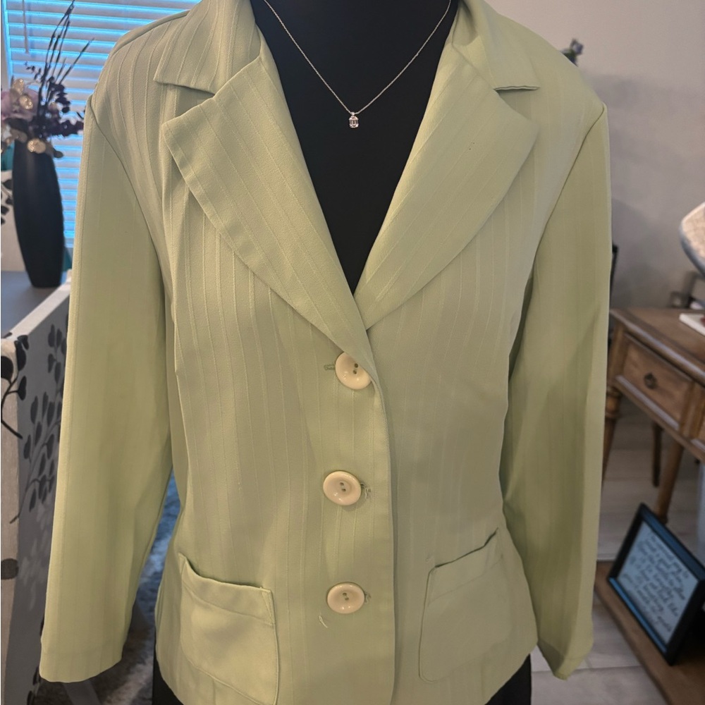 My Michelle Pastel Green Blazer with Button Detail